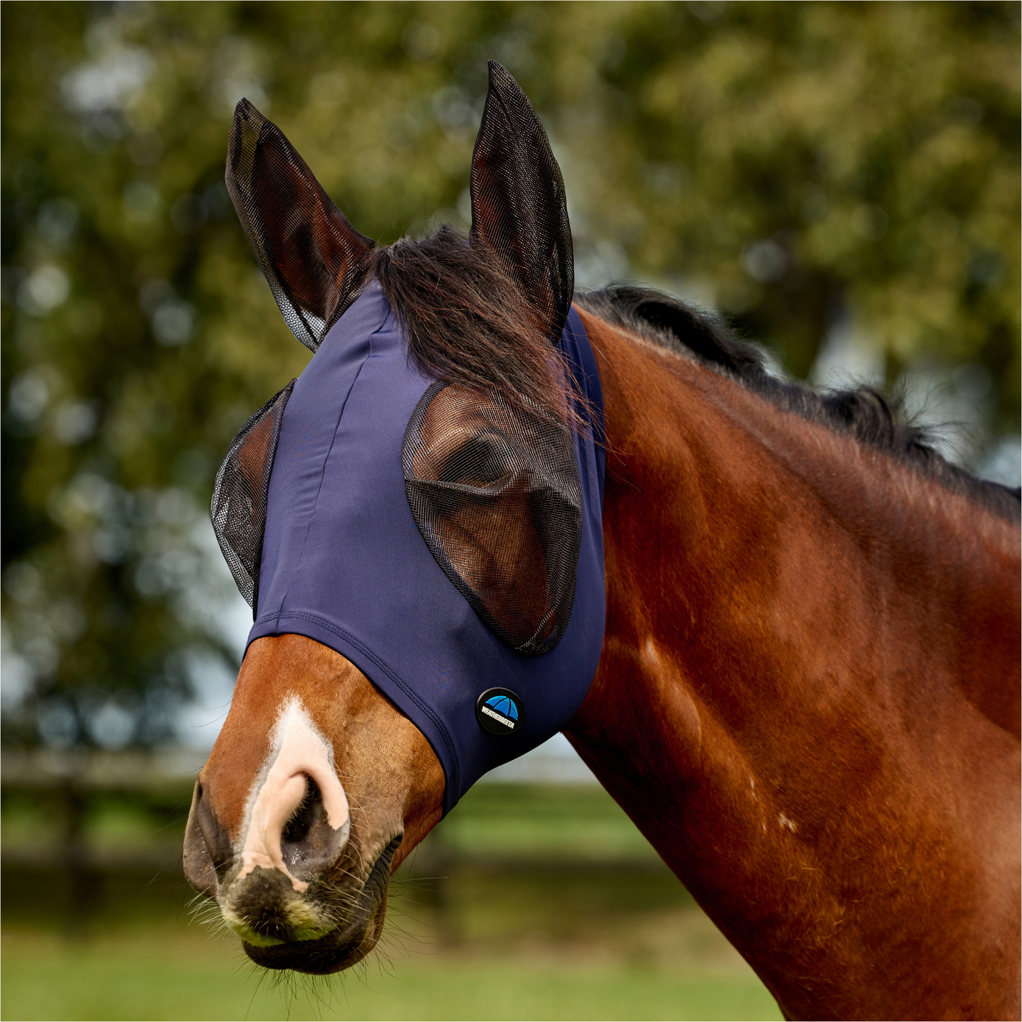 2026 WeatherBeeta Comfitec Deluxe Stretch Fly Mask With Ears 1029984026 - Navy / Black